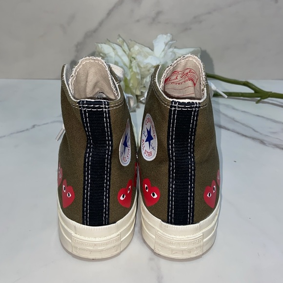 CONVERSE X COMME DES GARCONS PLAY CTAS 70 High Multi Heart  162973C Size Wo’s 5 - Picture 10 of 17